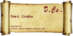 Dani Csaba névjegykártya