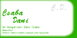 csaba dani business card